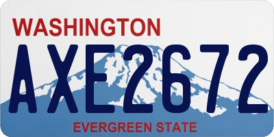 WA license plate AXE2672