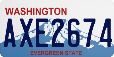 WA license plate AXE2674