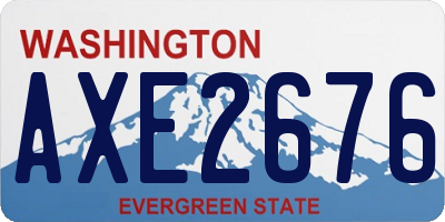 WA license plate AXE2676