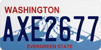WA license plate AXE2677