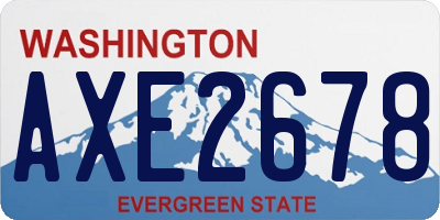 WA license plate AXE2678