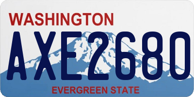 WA license plate AXE2680
