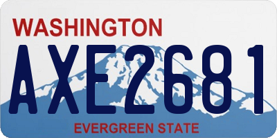 WA license plate AXE2681