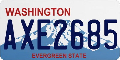 WA license plate AXE2685