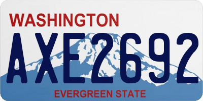 WA license plate AXE2692