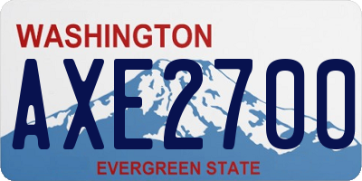 WA license plate AXE2700