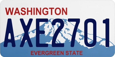 WA license plate AXE2701