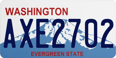 WA license plate AXE2702