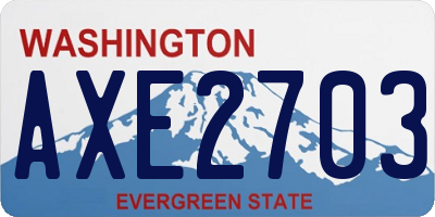 WA license plate AXE2703