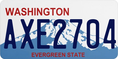 WA license plate AXE2704