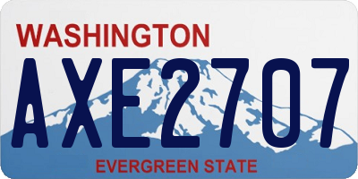WA license plate AXE2707