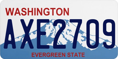 WA license plate AXE2709