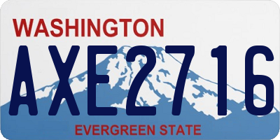WA license plate AXE2716