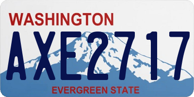WA license plate AXE2717