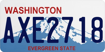 WA license plate AXE2718
