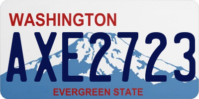 WA license plate AXE2723