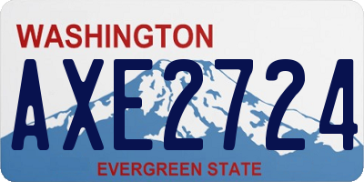 WA license plate AXE2724