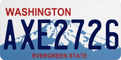 WA license plate AXE2726