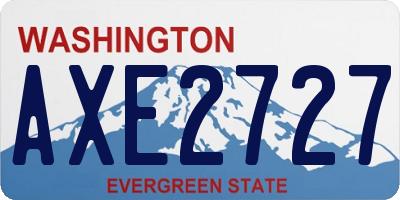 WA license plate AXE2727