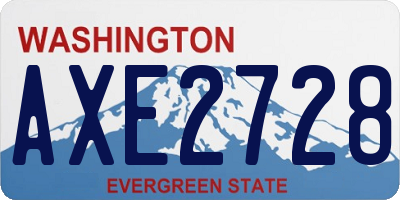 WA license plate AXE2728