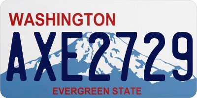 WA license plate AXE2729