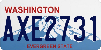 WA license plate AXE2731