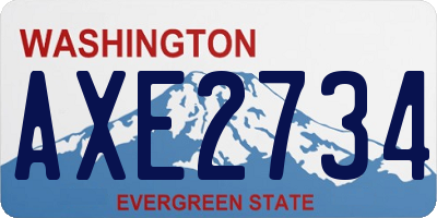 WA license plate AXE2734