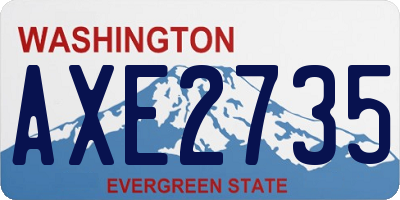 WA license plate AXE2735