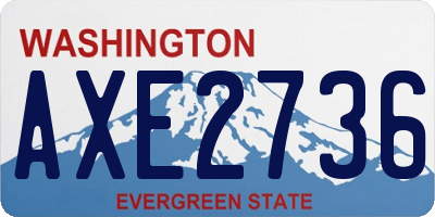 WA license plate AXE2736