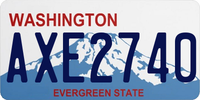 WA license plate AXE2740