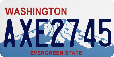 WA license plate AXE2745