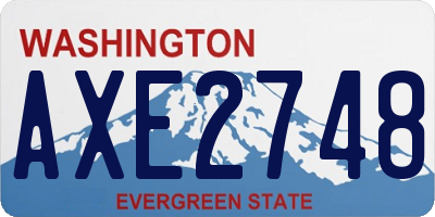WA license plate AXE2748