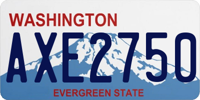 WA license plate AXE2750