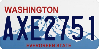 WA license plate AXE2751