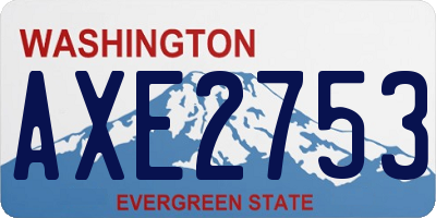WA license plate AXE2753