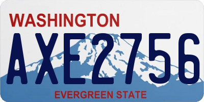WA license plate AXE2756
