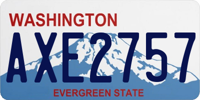 WA license plate AXE2757