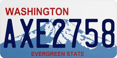 WA license plate AXE2758