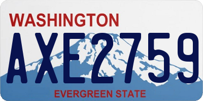 WA license plate AXE2759