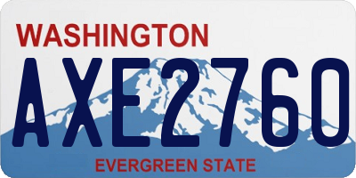 WA license plate AXE2760