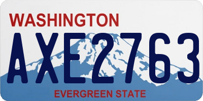 WA license plate AXE2763
