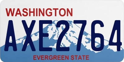 WA license plate AXE2764