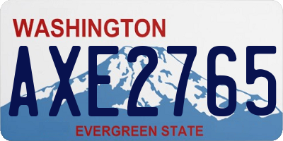 WA license plate AXE2765