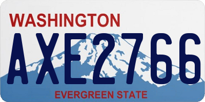 WA license plate AXE2766