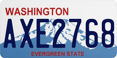 WA license plate AXE2768