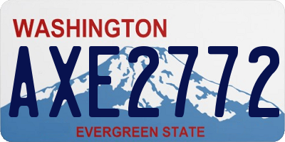 WA license plate AXE2772