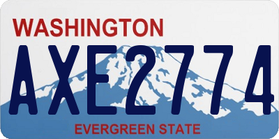 WA license plate AXE2774