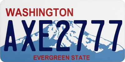 WA license plate AXE2777