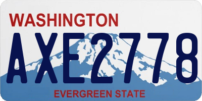 WA license plate AXE2778
