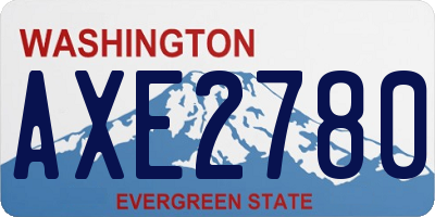 WA license plate AXE2780